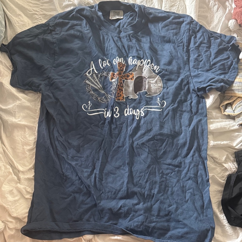 Comfort Colors Blue Graphic Tee - Short Sleeve